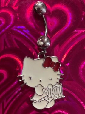 Hello kitty angel belly ring